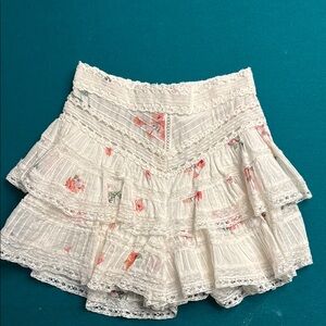 Floral Lace Tiered mini skort